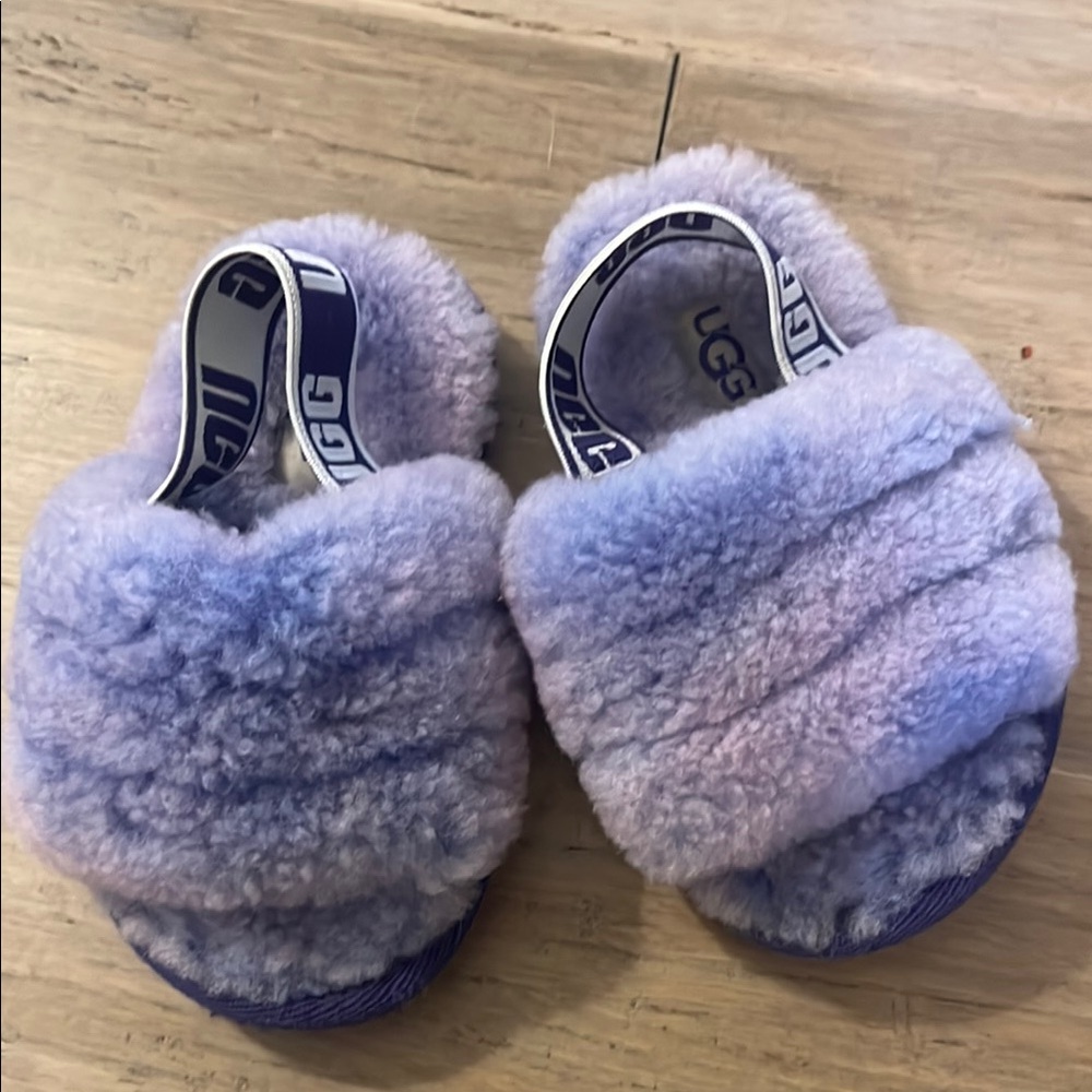 UGG Fluffy Purple Baby Slippers 4.5